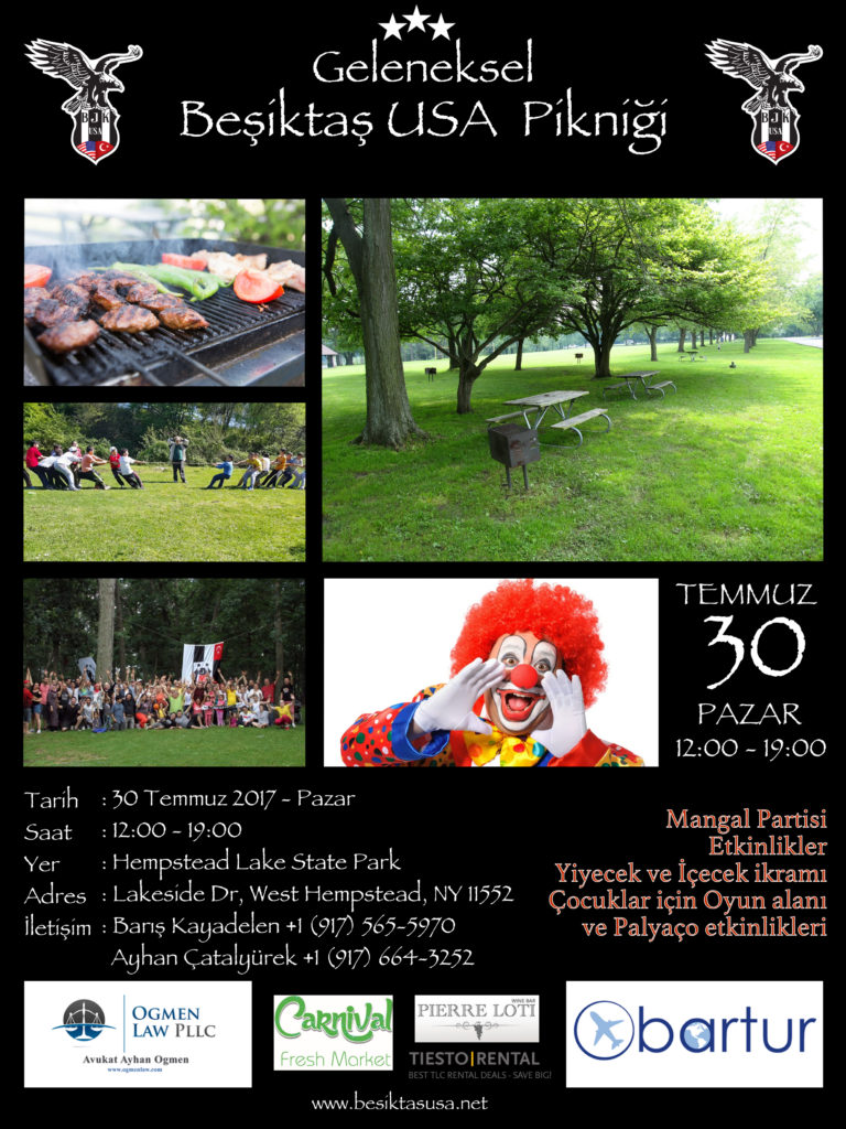 Beşiktaş USA Picnic poster, July 30, 2017, Hempstead Lake State Park